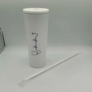 White Tumbler with Stethoscope Design New